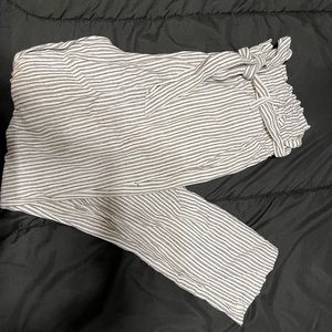 size XS white stripe flow pants